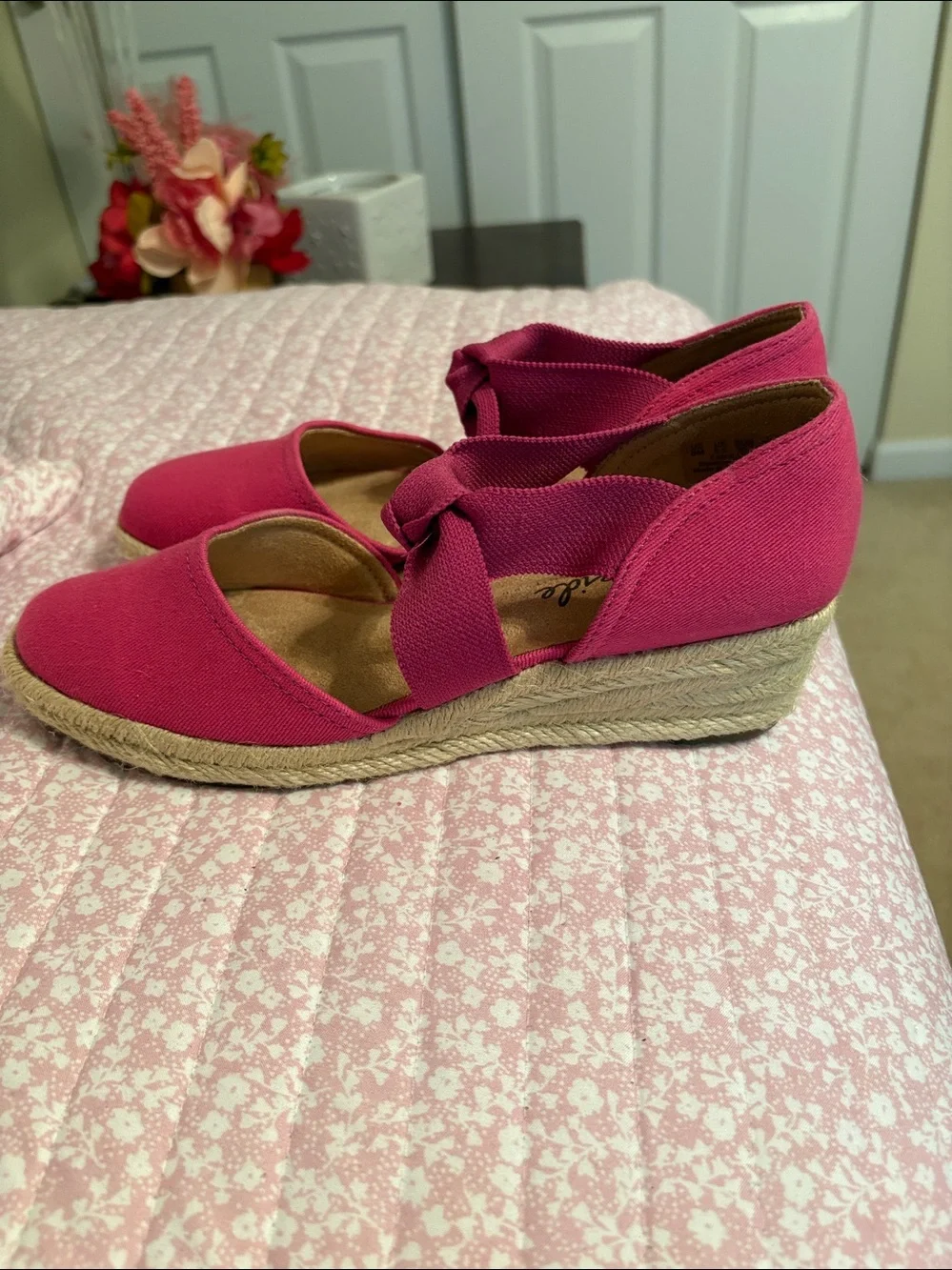 Life Stride Hot Pink Espadrille Slide